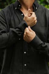 Men's linen shirt - Black
