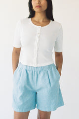 Pleated Linen Short