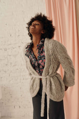 Organic cotton women blouse - Charcoal Wildflowers