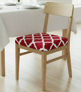 Anyseat Red White Print Chair Cover – Stretch Washable Removable Seat Cover for Dining & Kitchen