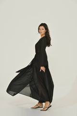 Black Chiffon Maxi Dress