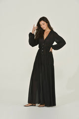 Black Chiffon Maxi Dress