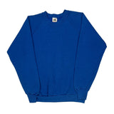 90S Blank Fruit Of The Loom Sweatshirt - Large Blue Cotton Blend