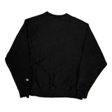 Reverse Weave Champion Spellout Sweatshirt - Large Black Cotton