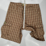 Lee Checked Cargo Shorts - 38W 10L Beige Cotton