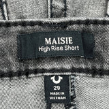 True Religion Denim Shorts - 29W UK 10 Grey Cotton