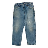 Dickies Double Knee Carpenter Jeans - 34W 30L Blue Cotton