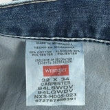 Wrangler Carpenter Jeans - 33W 34L Blue Cotton