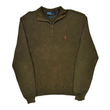 Polo By Ralph Lauren 1/4 Zip - XL Brown Cotton