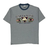 Fenwick Island Delaware Cal Cru Single Stitch T-Shirt - Large Blue Cotton