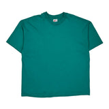 Made In USA Single Stitch Hanes T-Shirt - 2XL Green Cotton Blend