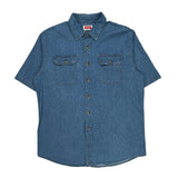 Wrangler Denim Shirt - Large Blue Denim