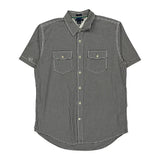 Trim Fit Tommy Hilfiger Checked Short Sleeve Shirt - Medium Black & White Cotton