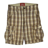 Levis Checked Cargo Shorts - 36W 10L Beige Cotton