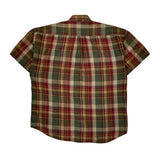 Tommy Hilfiger Checked Short Sleeve Shirt - Medium Multicoloured Linen Blend