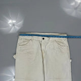 Dickies Double Knee Carpenter Trousers - 38W 32L White Cotton