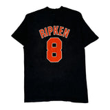 Orioles Majestic Single Stitch T-Shirt - Large Black Cotton