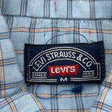 Levis Checked Shirt - Medium Blue Cotton