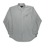 Yarmouth Ralph Lauren Striped Shirt - Large Blue Cotton