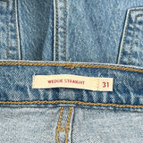 501 Levis Jeans - 32W US 8 Blue Denim