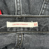 Levis Low Pro Straight Jeans - 36W 29L Gray Cotton