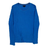 Tommy Hilfiger Cable Knit Jumper - Large Blue Cotton
