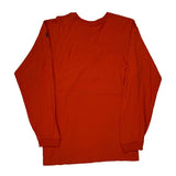 Chaps Ralph Lauren Graphic Long Sleeve T-Shirt - Large Orange Cotton