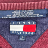 Tommy Hilfiger Spellout Sweatshirt - XL Burgundy Cotton Blend