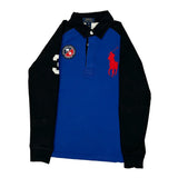 Age 10-12 Polo By Ralph Lauren Graphic Rugby Shirt - Medium Black Cotton