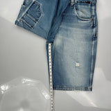 Fubu Denim Shorts - 40W 11L Light Wash Cotton