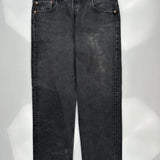 501 Levis Jeans - 36W 30L Grey Cotton