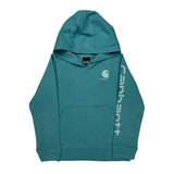 Age 10 Carhartt Spellout Hoodie - Medium Blue Cotton