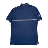 Harley Davidson Striped Polo Shirt - Medium Blue Cotton