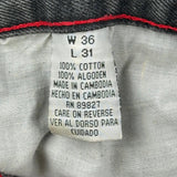 Webs Contrast Stitch Carpenter Jeans - 33W 31L Black Cotton