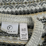 Farah Striped Sweater - XL Gray Acrylic
