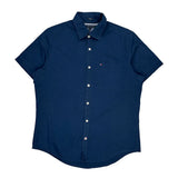 Tommy Hilfiger Slim Fit Short Sleeve Shirt - Small Blue Cotton