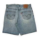 Levis Denim Shorts - 36W 10L Light Wash Cotton
