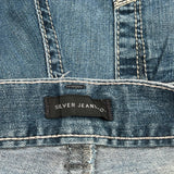 Silver Contrast Stitch Jeans - 34W 27L Light Wash Cotton