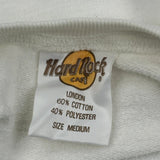 London Hard Rock Cafe Graphic Sweatshirt - Medium White Cotton Blend