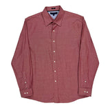Tommy Hilfiger Slim Fit Shirt - Large Red Cotton