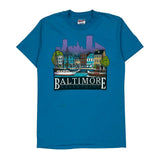 Single Stitch Baltimore Fell'S Point Hanes Graphic T-Shirt - Medium Blue Cotton Blend