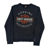Harley Davidson Graphic Long Sleeve T-Shirt - Medium Black Cotton