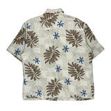 Puritan Floral Hawaiian Shirt - Large Blue Viscose