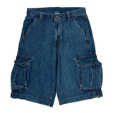 Wrangler Cargo Denim Shorts - 30W 12L Blue Cotton