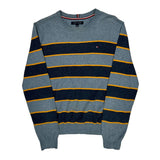 Tommy Hilfiger Striped Sweater - Medium Yellow Cotton