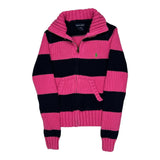 Age 8-10 Ralph Lauren Striped Zip Up - Medium Navy Cotton