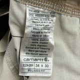 Carhartt Carpenter Trousers - 34W 30L Khaki Cotton