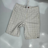 Quiksilver Checked Chino Shorts - 30W 10L White Cotton