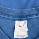 Made In USA Nike Graphic Long Sleeve T-Shirt - Large Blue Cotton