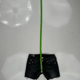 True Religion Studded Denim Shorts - 25W US 0 Black Denim